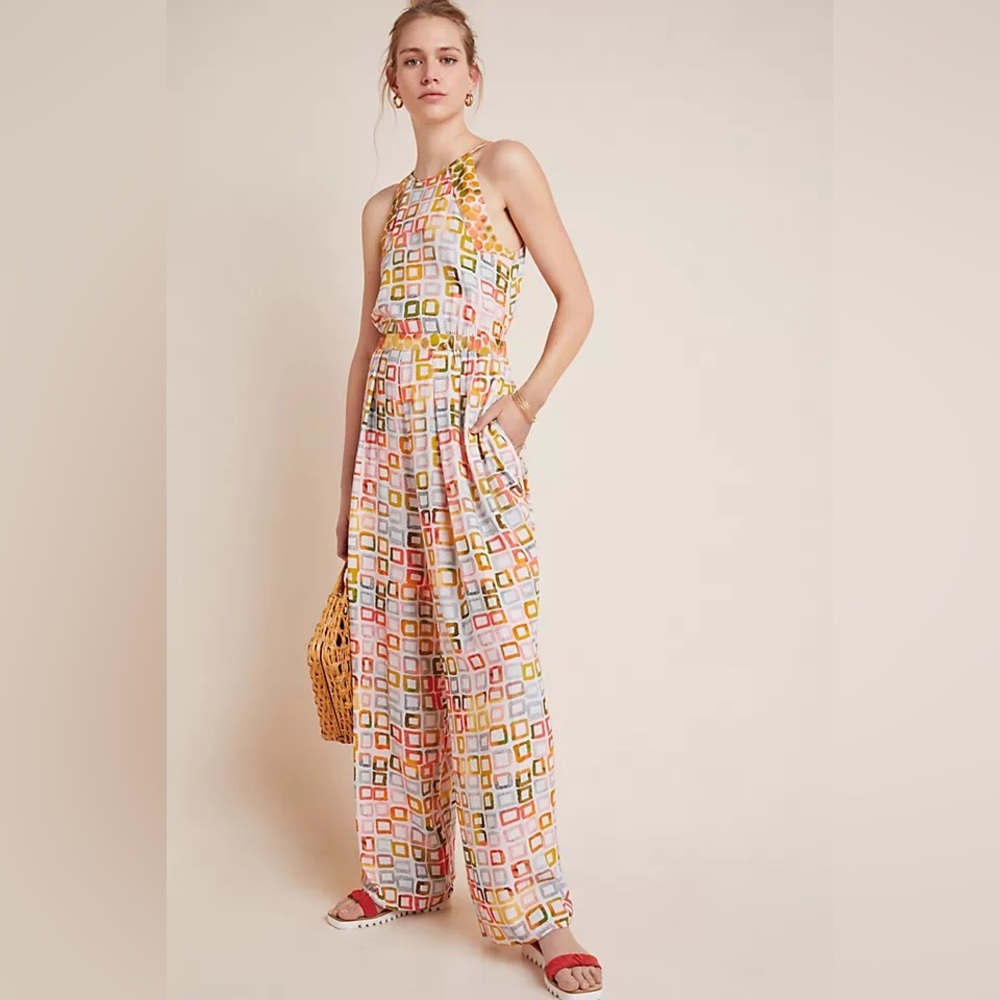 NWT Conditions Apply Anthropologie Watercolor Jumpsuit